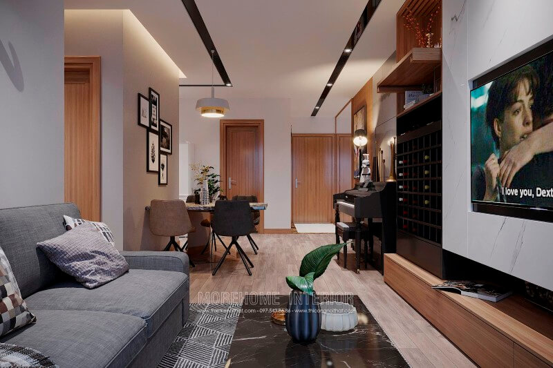 Sắp xếp nội thất chung cư 2 phòng ngủ phong cách hiện đại mà sang trọng Mẫu nội thất chung cư hiện đại